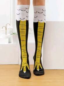 Par de calcetas diseño gracioso de patas de gallina, unisex, unitalla - Multicolor - Ver 1