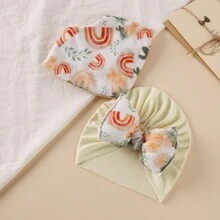 vuminbox Handmade Cactus Series Adorable Patterns Combination Newborn Baby Hat, For 0-36 Months Old Boys And Girls With Scarf - Cactus Series Hair Cap + Saliva Towel - View 6