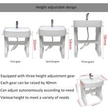 Adjustable Height Children's Bathroom Sink With Automatic Water Faucet, Electric Water On/Off, Lighting - For Toddlers 1-7 Years Old, No Installation Required - White - View 7