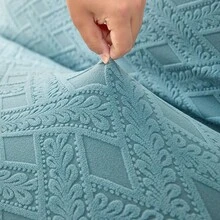 1pc Sofa Bed Cover With Wisteria Pattern, Jacquard Elastic Easy Fit, Multiple Sizes And Seasons Available, Protects Sofa From Pet'S Scratching And Dirt, Can Decorate Living Room Sofa - Blue - View 8
