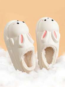 Women's Cartoon Rabbit Waterproof And Anti-Slip Comfortable & Warm Slippers - White - View 3