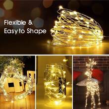 1pc50/100/200led Solar Copper Wire String Lights, Modern Waterproof Outdoor String Lights Outdoor Solar Lights - Warm White - View 11