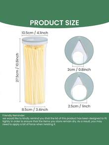 1個pp材質的高管食品儲存盒,意大利麵條容器,帶有鎖定蓋的密封透明幹糧儲藏罐,大容量儲存盒,適合女性使用 - 淺藍色 - 查看 2