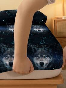 1pc Fashionable And Simple Style Printed Brushed Bedspread Dust Cover For Bedroom, Home Textile Bedding - Multicolor - View 4