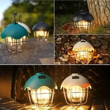 One LED Multifunctional USB-C Rechargeable Portable Waterproof Outdoor Garden Lantern Hanging Camping Lights - White - View 2