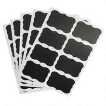 40pcs Glass Jar Bottle Stickers, Kitchen Organizer Labels, Chalkboard Blackboard Shape Tag, Home DIY Chalk Board Sign, Bottle Sticker, Home Kitchen Supplies