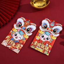 4/6件2024年龍年春節新年壓歲錢袋,可愛卡通除夕紅包-非常適合2024年春節,新年,聚會,生日,2024新款紅包紅色 - 紅色 - 查看 4