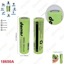 DORRAS 4 Piezas De Baterias Pilas Recargables 18650A, 3.7 v, CABEZA PLANA Larga duración - Sí - Ver 6