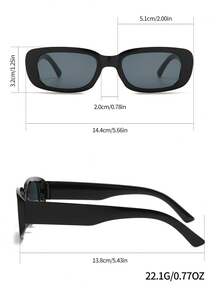 4 件装男女通用方形时尚眼镜平光镜片时尚眼镜适合日常装饰 - 彩色 - 查看 5