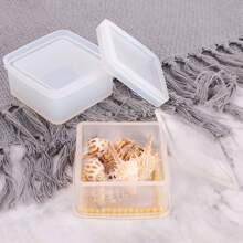 1set Geometric Shaped Jewelry & Storage Box Silicone Mold Decoration Mirror Surface Epoxy Resin Mold, Square, Round, Hexagon, Plum Blossom & Heart Shaped Storage Box Mold Valentines