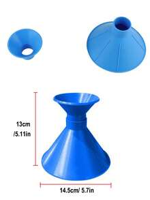 1入藍色汽車擋風玻璃錐形除雪工具,具有加油口漏斗、多功能冰刮和除雪鏟 - 藍色 - 查看 5