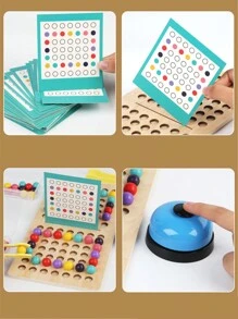 颜色匹配串珠拼图、创意拼贴画、儿童拼图棋盘游戏、空间早期教育思维训练、亲子互动幼儿园玩具、手部动作训练 - 彩色 - 查看 5
