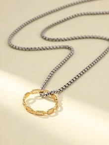 2件個性百搭雷射切割鏈環吊墜,歐美時尚,簡約空心鈦鋼戒指,長方形鏈條,不銹鋼新款首飾,金屬方形簡約戒指,幾何食指戒指,女士手飾。項鍊可用作精緻的戒指或聖誕節和萬聖節的時尚吊墜。 、感恩節、情人節、生日、週年紀念禮物等的完美禮物 - 金色 - 查看 13