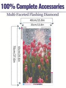1set PMMA DIY Diamond Painting Without Frame, Flower Pattern DIY Diamond Unframed Painting For Home Decor, Gift - Multicolor - View 4
