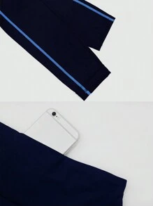 Quần tập yoga và thể dục mùa đông có lót nhiệt - Màu xanh hải quân - Xem 6