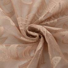 1入組美式復古風格米色藤蔓圖案掛簾 —掛杆袋半遮光視窗治療,適用於廚房、臥室、客廳、陽台家居裝飾 - 巧克力棕 - 查看 10