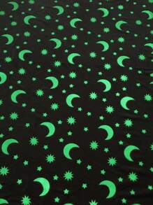 Frazada Que Brilla En La Oscuridad, Tamaño Matrimonial 180*220 cm, Manta De Franela Suave y Acogedora, Delicada y Suave Cuando Se Usa, Por Lo Que Es Ideal Para Niños y Personas Con Piel Sensible, Regalo Perfecto Para Niños y Niñas - Rosa / Media Luna - Ver 4