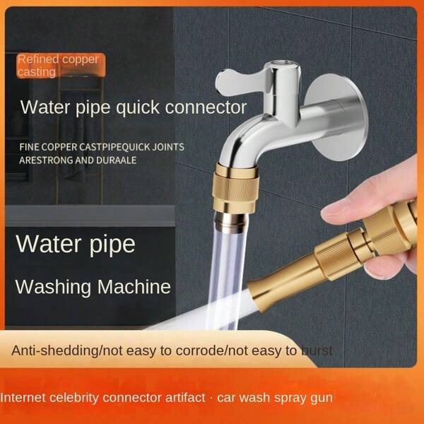 Faucet Connector Hose Fitting, Brass Quick Connector, Water Pipe