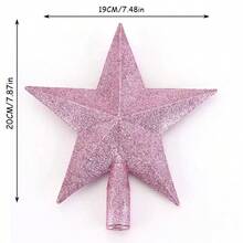 1入組聖誕節樹頂星聖誕節創意裝飾黏性三維五角星聖誕樹 - 粉色 - 查看 2