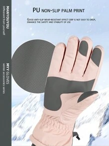 2023 Men's And Women's Winter Ski Gloves Christmas Gift Waterproof Touch Screen Thickened Winter Outdoor Riding Windproof Warm Gloves - Black - View 3