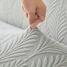 1入組高彈性樹紋沙發床罩,安裝方便、多種尺寸可選,織花摺疊床罩,寵物友好,四季通用裝飾 - 淺灰色 - 查看 9