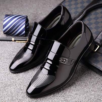 Plus Size Men's Business Casual Oxfords Low-Top Loafers, Comfortable Breathable British Style Formal Shoes