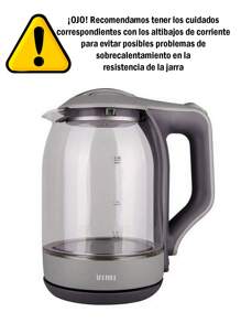 Tetera Eléctrica De Cristal Con Luz Led Capacidad De 2 Litros Hervidor De Agua - Gris - Ver 5