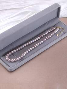 1pc Natural Pearl Sister Necklace In Gift Box, Birthday Present For Her - Round Beads - View 6