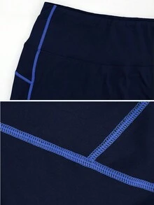 Quần tập yoga và thể dục mùa đông có lót nhiệt - Màu xanh hải quân - Xem 5