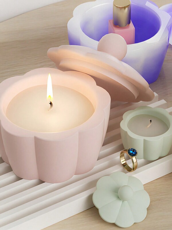 3d Candle Holder Silicone Mold For Making Candlestick, Aromatherapy, Flower Edge Craft, Jewelry Storage Box, Gypsum, And Wax Artwork Decoration