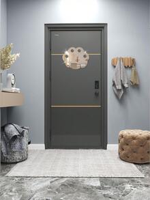 MLT 1pc 1 Set Silver Acrylic Creative Shaped Decorative Self-adhesive Makeup Mirror - Silver - View 5