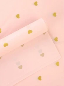 10张彩色心形装饰礼品包装纸 - 粉色 - 查看 1