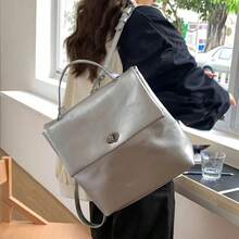 1個帆布化妝袋,禮品袋,拉鍊袋,適用於旅行,休閒,基本款,時尚,防水 - 銀色 - 查看 5