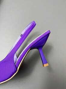 女士紫色閉趾針跟高跟鞋，優雅的7.5CM中跟正式禮服鞋，尖頭細高跟泵鞋，夏季涼鞋