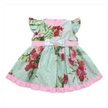 Baby Girls Dresses - Màu xanh Ô liu - Xem 2