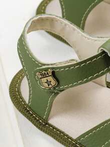Kids Flat Sandals - xanh quân đội - Xem 3