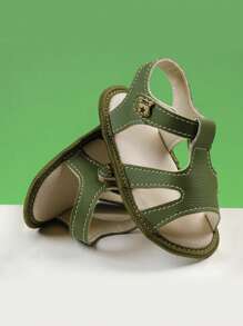 Kids Flat Sandals - xanh quân đội - Xem 2