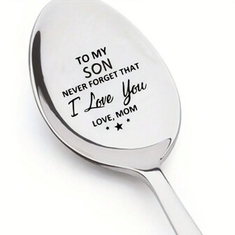 1/2/5pcs Spoon For My Son Daughter, I Love Your Inspiring Gift Spoon, Mother Gift For Son, Daughter, Son Gift, Party Spoon, Party Gift, Kitchen, Christmas Gift,School Supplies