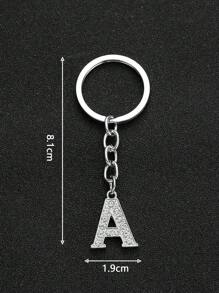 1 pieza Llavero de estilo minimalista de moda de aleación hueca con 26 letras inglesas de cristal, accesorio personalizado unisex lindo, recuerdo, accesorio para coche, encanto para bolso, mochila para la escuela, ideas de regalo de Navidad góticas y Y2K, cordón para tarjeta de identificación, accesorio para coche, encanto para bolso