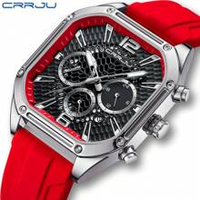 CRRJU Sports Men's Multifunctional Chronograph Waterproof Wristwatch - Red - View 4