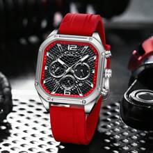 CRRJU Sports Men's Multifunctional Chronograph Waterproof Wristwatch - Red - View 7
