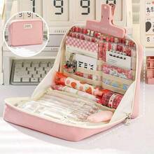 1pc New Arrival Pencil Case With 10 Layers Large Capacity For Middle School Girls, Ins Style, High School Kids, Office Pen Case, Organizer, Office Storage Bag - Multicolor - View 1