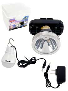 Lámpara para Cabeza Recargable LED + 1 FOCO - Plateado - Ver 1