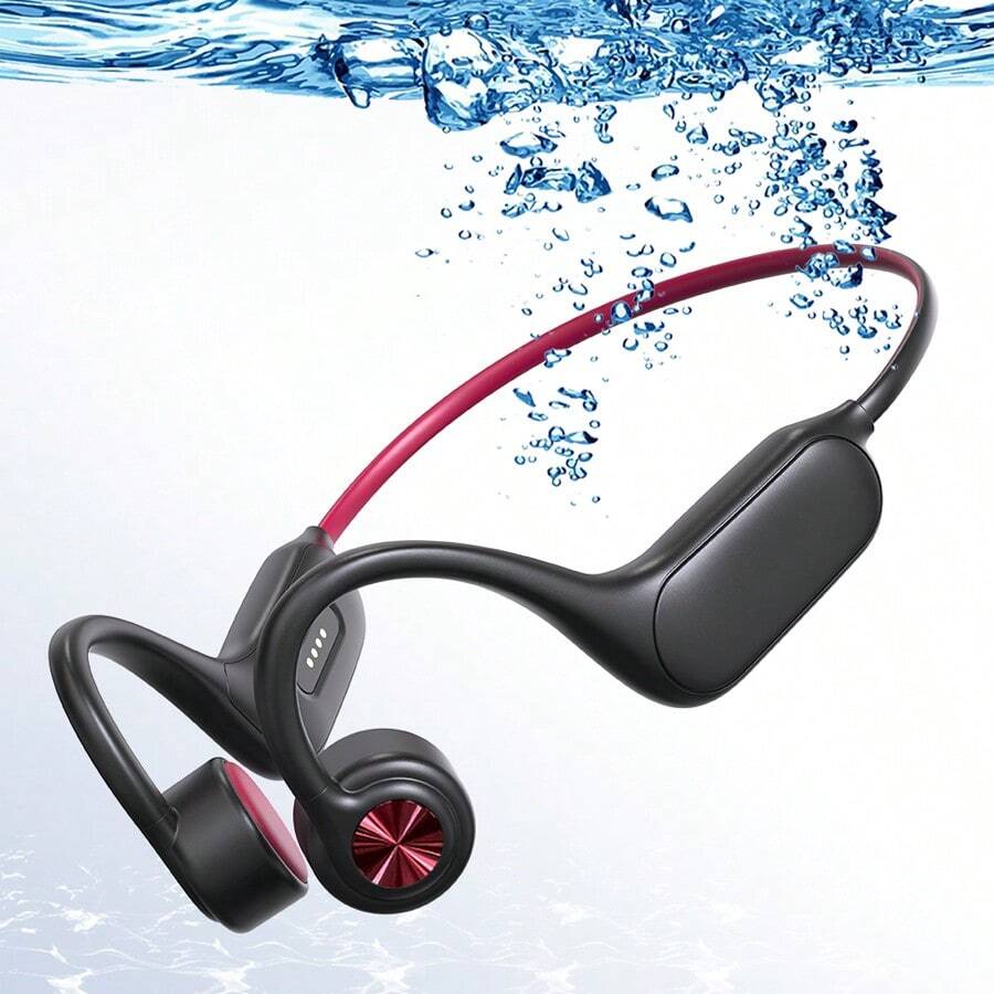 骨傳導耳機,無線5.3開放式耳機帶話筒,ipx8防水,適用於游泳,內置32g Mp3播放器和夜燈適用於游泳跑步騎自行車徒步旅行健身房,ipx8游泳耳機p8骨傳導耳機ip68泳池無線耳機mp3 32g耳塞防水ipx8游泳耳機p8骨傳導耳機無線ip68泳池無線耳機mp3 32g耳塞防水 - 紅色的 - 查看 1