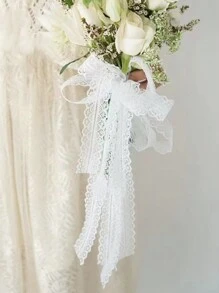 1pc - 5 Yards Lace Trimming Ribbon For Diy Clothing Decoration, Knitting Tablecloth Or Sofa Lace Fabric Sewing Material (excluding Paper Shaft)