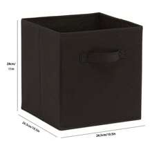 Foldable Fabric Storage Cube With Handles, 11 Inch Cube Storage Bins, Great For Closet, Laundry Room, Storage Room (Beige/Black/Grey, 3-Pack/6 Packs) Bedroom, Organizer, Home Storage, For White T Shirt Women, Black Pants Women, Ladies Winter Clothes, Dress, Winter Clothes For Ladies, Elegant Woman Dresses, White Shirt For Ladies, Long Sleeve, White Jumpsuit For Women, Spring Dresses For Women, Spring Outfits For Women, Spring, Spring Clothes, Minimalist, Summer Tops Storage - Black - View 2
