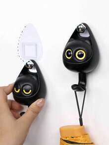 1 件卡通創意閃爍貓鉤適用於可愛杏仁餅形狀無痕衣服、帽子和雜項。收納掛鉤 - 粉色 - 查看 3