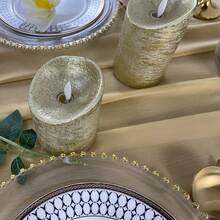 1條紗質桌布 73.6cmx305cm 浪漫透明婚禮接待桌旗 新娘派對裝飾 - 香檳金色 - 查看 5