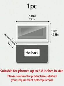 1pc Bathroom Phone Waterproof Case, Stretchable, Rotatable, For Watching Tv Shows On Phone In Shower, Toilet Etc. - White - View 2