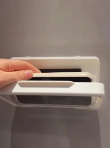 1pc Bathroom Phone Waterproof Case, Stretchable, Rotatable, For Watching Tv Shows On Phone In Shower, Toilet Etc. - White - View 5